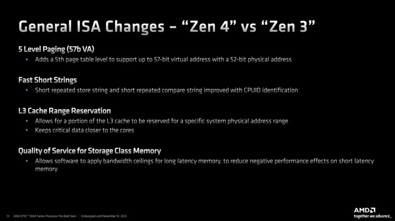 AMD EPYC 9004 Genoa Zen 4 ISA Changes