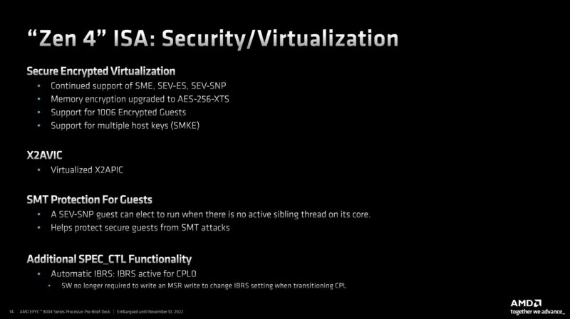 AMD EPYC 9004 Genoa Zen 4 ISA Security And Virtualization