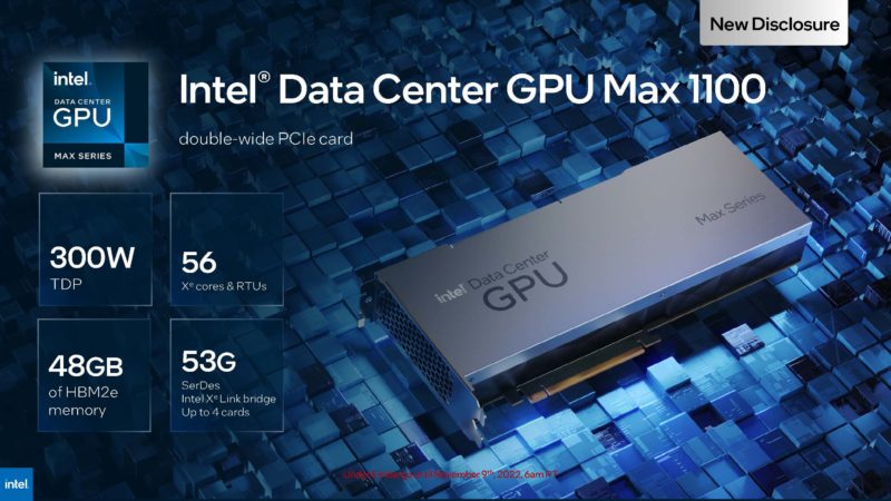 Intel SC22 Data Center GPU Max 1100 PCIe 300W