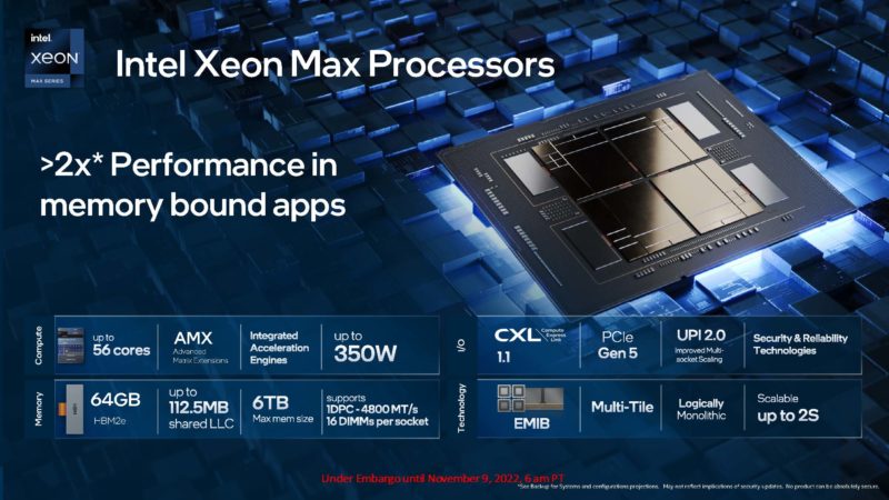 Intel Tech At SC22 Intel Xeon Max CPU Overview