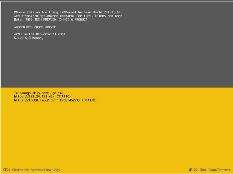 Supermicro R12SPD OpenBMC IKVM VMware ESXi On Arm Fling