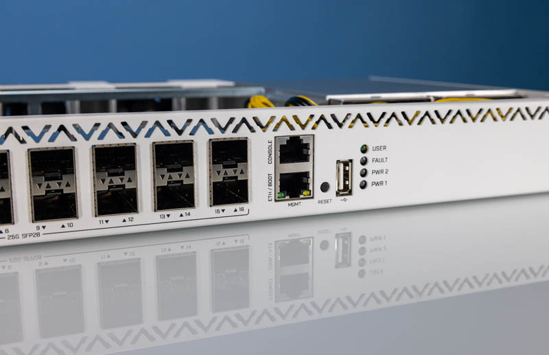 MikroTik CRS518 16XS 2XQ Management And Console Ports