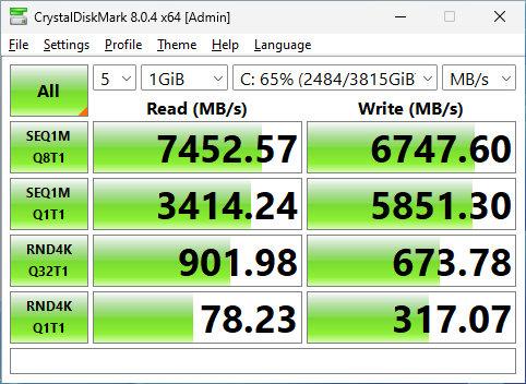 Predator GM7000 1TB CrystalDiskMark 1GB