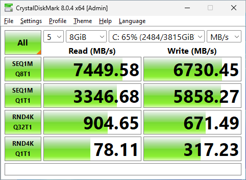 Predator GM7000 1TB CrystalDiskMark 8GB