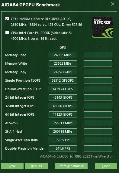 ASUS ROG Strix 4090 OC AIDA64 GPU