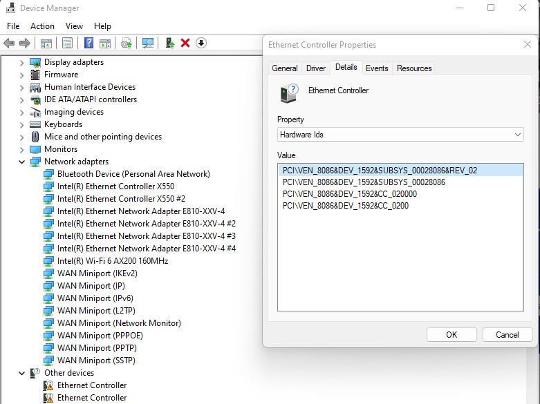 Intel E810 CQDA2 Driver Installed In Windows 11 Client 2