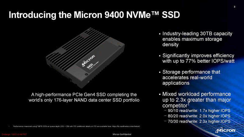 Micron 9400 NVMe SSD Key Claims