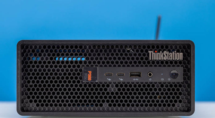 Lenovo ThinkStation P360 Ultra Review the Ultra Small Workstation Lenovo ThinkStation P360 Ultra Front