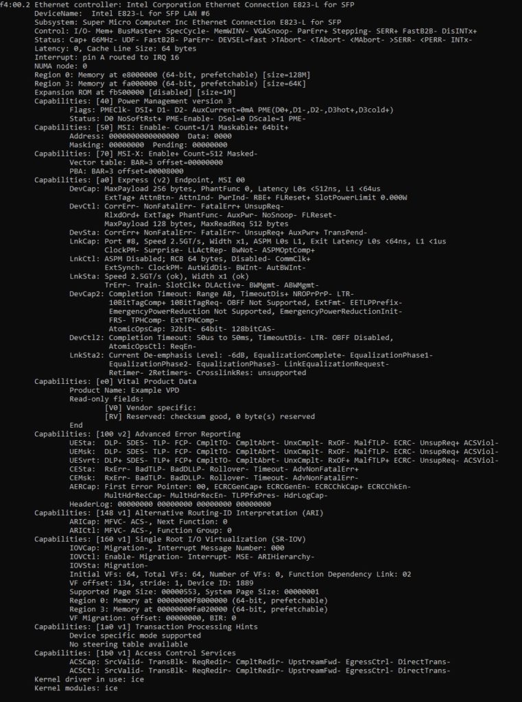 Supermicro Intel E823 L Lspci Vvv