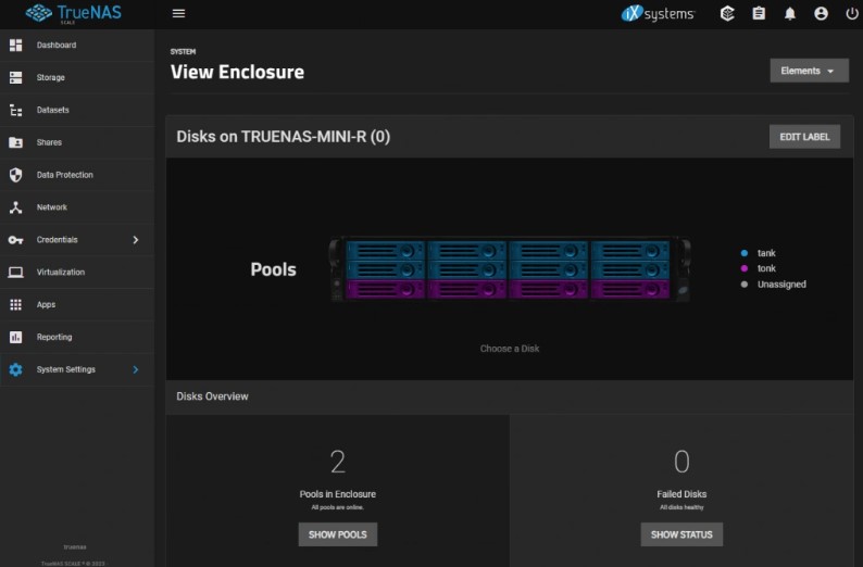 TrueNAS Scale 22.12.1 Release With TrueNAS Mini R Enclosure Management