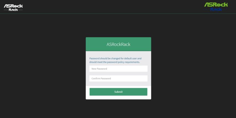 ASRock Rack AST2600 Management Interface 1st Logon Password Change