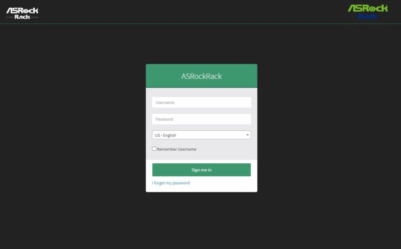 ASRock Rack AST2600 Management Interface Logon