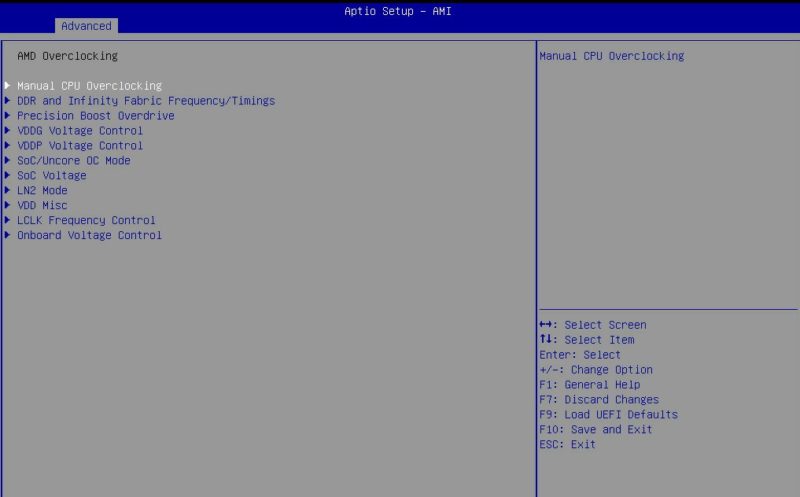 ASRock Rack B650D4U 2L2T BCM AMD Overclocking Menu