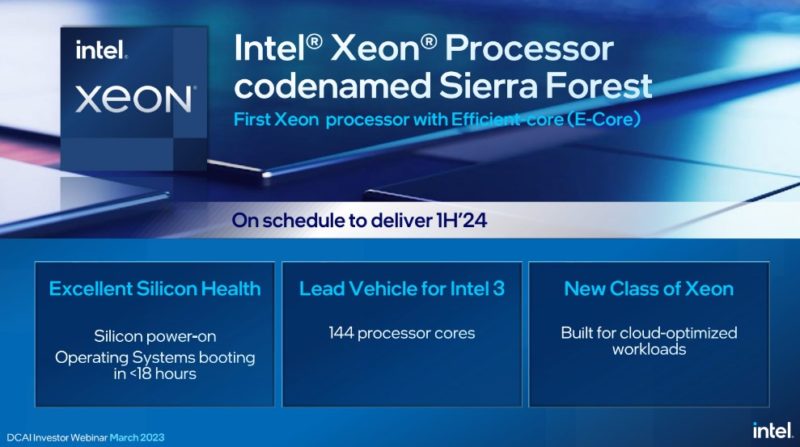 Intel DCAI Update March 2023 Sierra Forest
