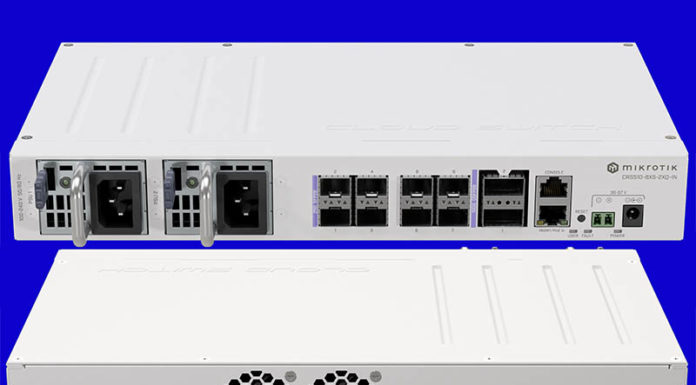 MikroTik CRS510-8XS-2XQ-IN 25GbE and 100GbE Switch Announced MikroTik CRS510 8XS 2XQ IN Front And Rear Cover