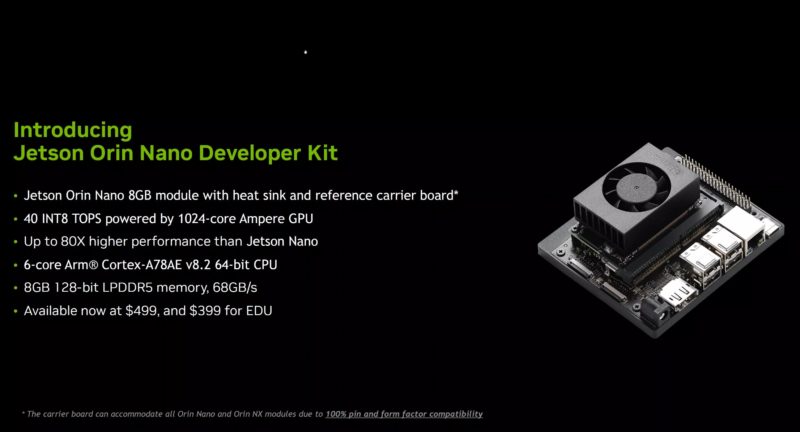 NVIDIA Jetson Orin Nano Developer Kit Specs GTC 2023