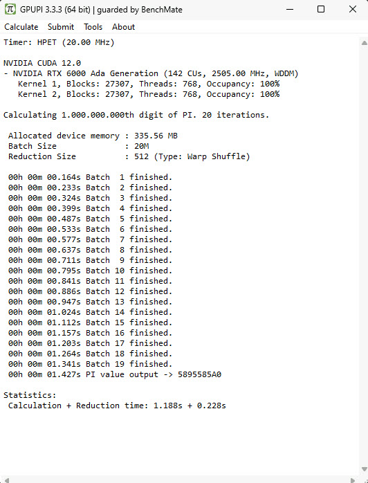 NVIDIA RTX 6000 Ada GPUPI Screen