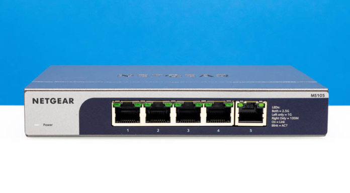 Netgear MS105 5-port 2.5GbE Switch Review Netgear MS105 Front