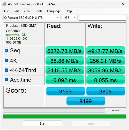 Predator GM7000 1TB ASSSD 1GB