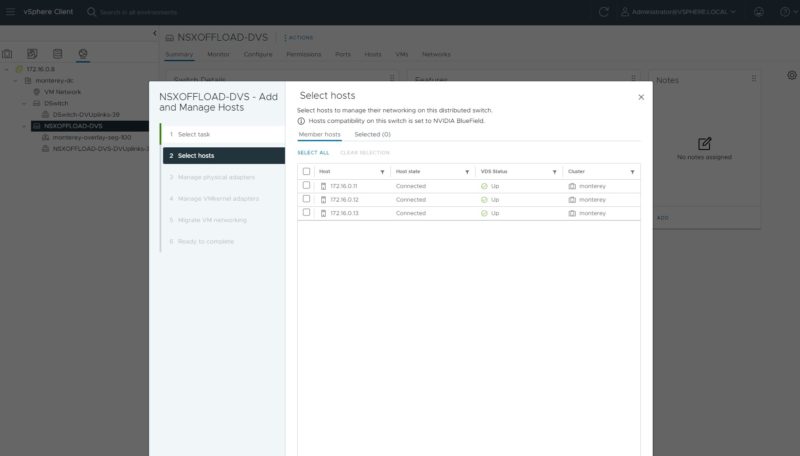 VMware VSphere Client DSwitch NSX Offload Assign Uplink