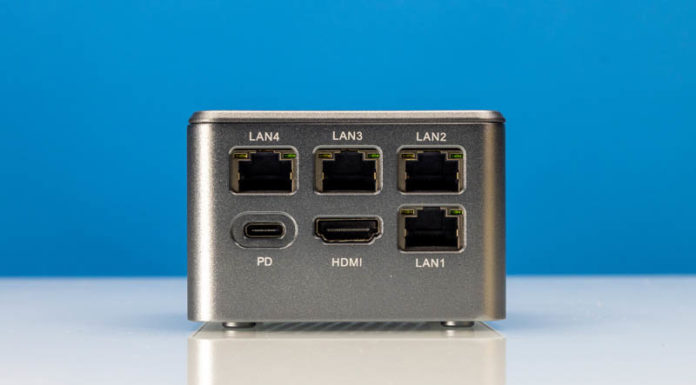 Crazy Small Router Firewall and Virtualization Node iKoolCore R1 Review 4x 2.5GbE IKoolCore R1 Rear