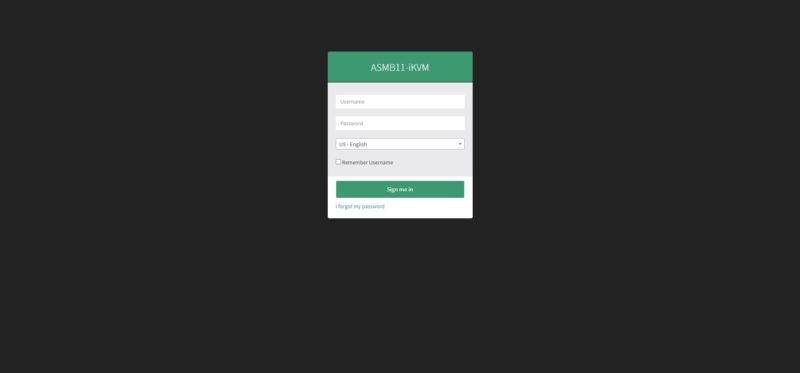 ASUS ASMB11 IKVM Logon