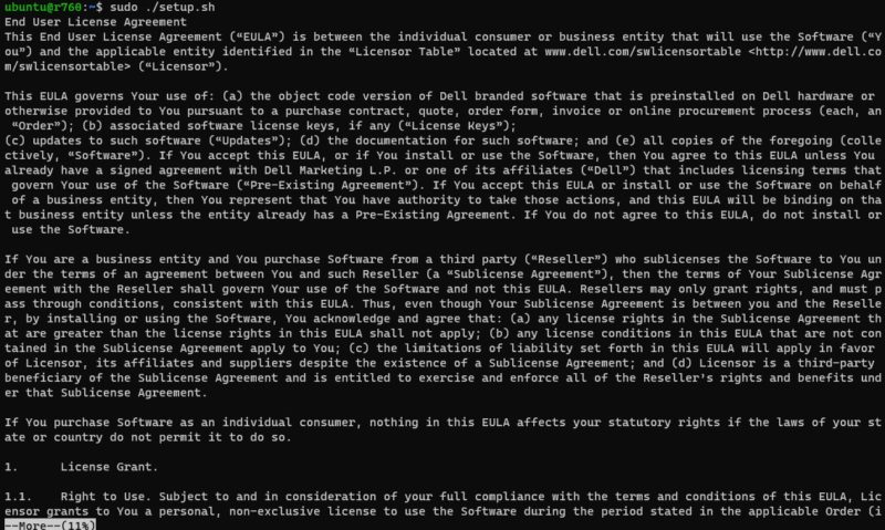 Dell IDRAC Service Module For Linux Setup Sh EULA