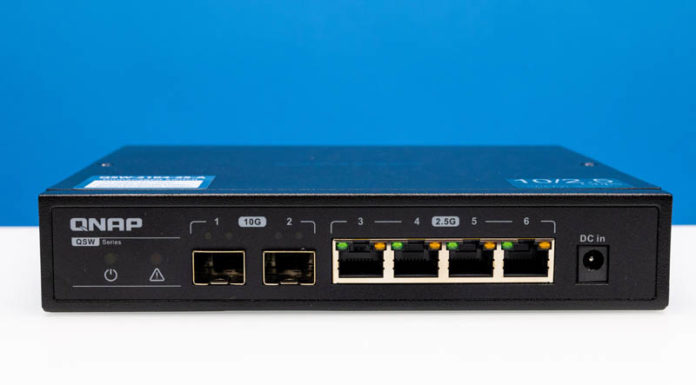 QNAP QSW-2104-2S-A Review 2-Port SFP+ 10GbE and 4-Port 2.5GbE Switch QNAP QSW 2104 2S A Front Ports 2