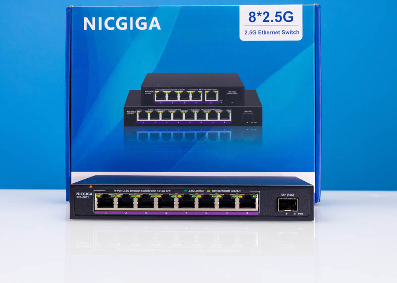 NICGIGA S25 0801 8x 2.5GbE 1x 10GbE Switch With Box