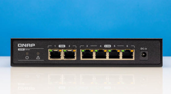 QNAP QSW-2104-2T-A Review a 4x 2.5GbE 2x 10Gbase-T Switch Option QNAP QSW 2104 2T A 4x 2.5GbE 2x 10Gbase T Switch Front