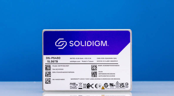 Solidigm D5-P5430 15.36TB SSD PCIe Gen4 NVMe SSD Review Solidigm D5 P5430 15.36TB Top Label