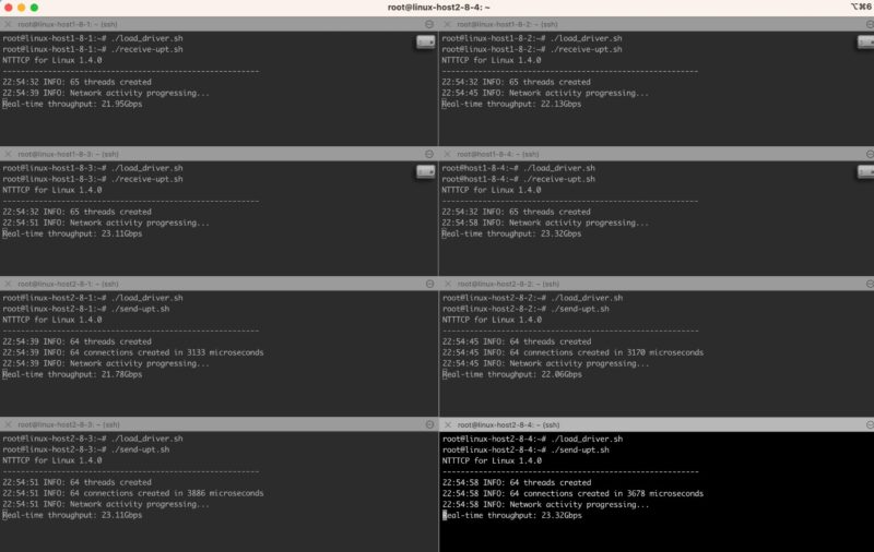 AMD Pensando DSC2 100 100G 2P QSFP56 DPU VMware ESXio 8.0.1 Bandwidth Test 1 4 VMs UPT