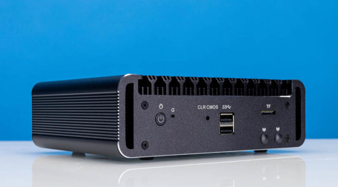 Fanless Intel N100 Firewall and Virtualization Appliance Review AliExpress N100 4x 2.5GbE Front Angle