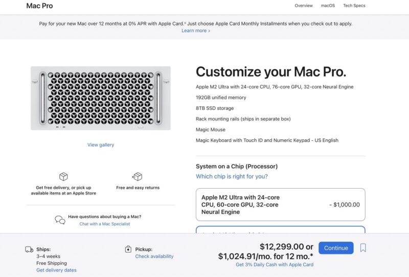 Apple Mac Pro M2 Ultra Rackmount Max Price Large