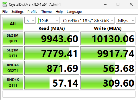 Inland TD510 1TB CrystalDiskMark 1GB