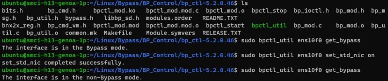 Silicom Bypass Tool Set Bypass To Standard NIC Example 2