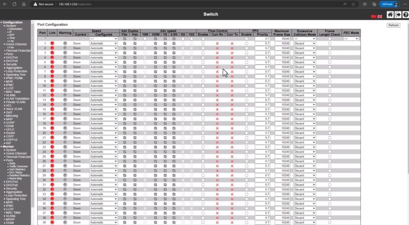 Taobao Chinese 48 Port Managed Switch Microchip Management Port Configuration