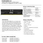 Kingston Fury Renegade Pro KF560R32RBK8 128 16GB ECC DDR5 6000 DIMM Spec Sheet