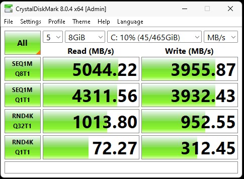 LattePanda Sigma Windows 11 Pro CrystalDiskMark