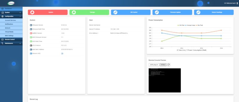 Supermicro H13 IPMI Dashboard