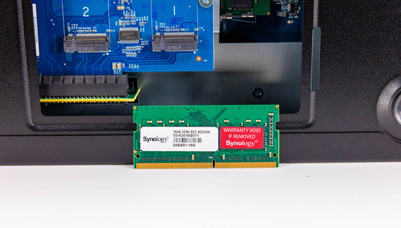 IoSafe 1522 Plus NAS Bottom M.2 And Kingston 16GB DDR4 ECC SODIMM