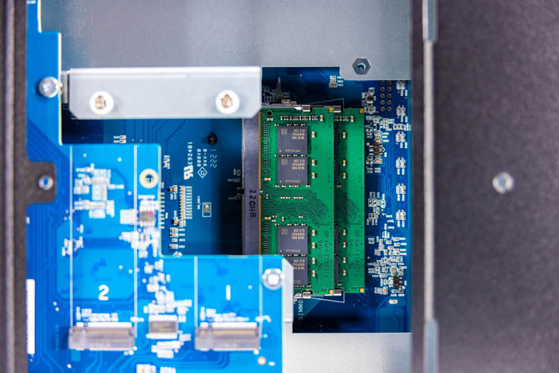 IoSafe 1522 Plus NAS Bottom M.2 And SODIMM