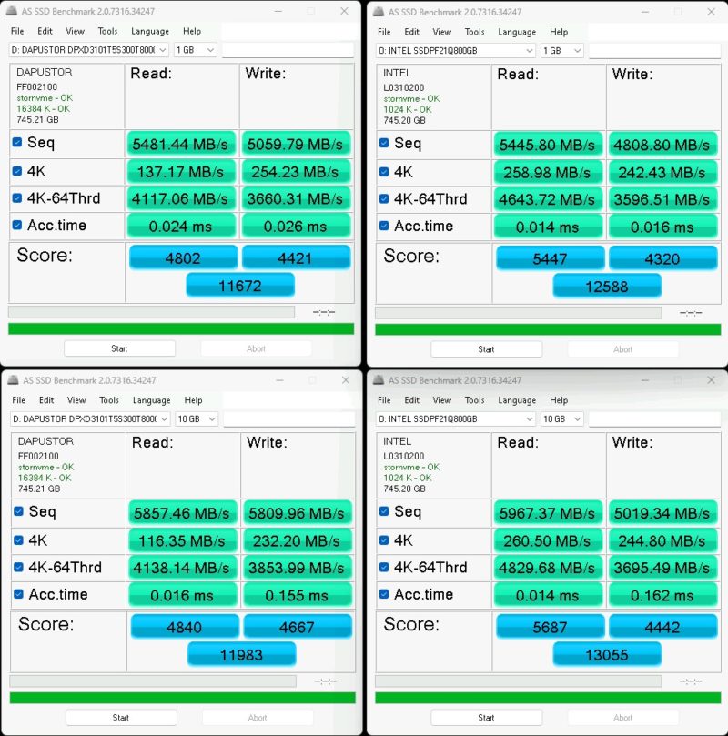 800GB Drives AS SSD