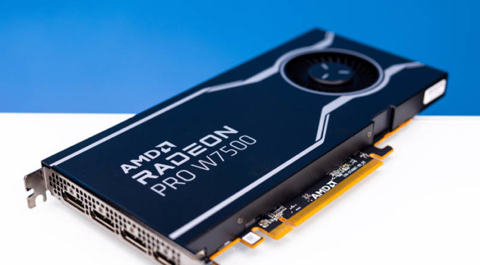 AMD Radeon Pro W7500 Launched a PCIe Slot Powered 70W 8GB GPU AMD Radeon Pro W7500 Angle