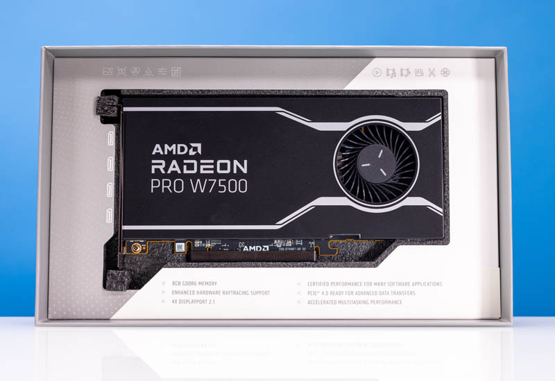 AMD Radeon Pro W7500 Inside Box