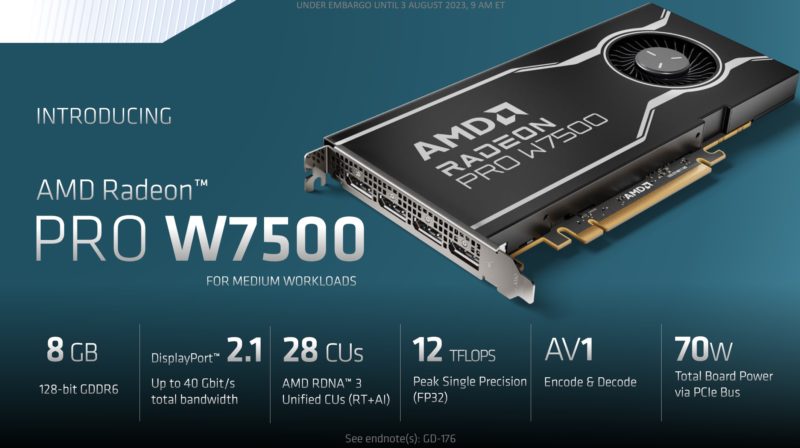 AMD Radeon Pro W7500 Overview