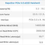 DapuStor Haishen5 SSD Specs