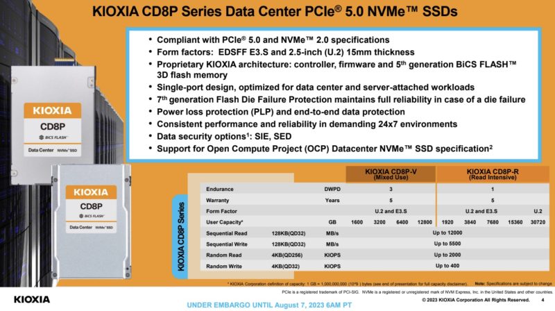 Kioxia CD8P Overview Slide