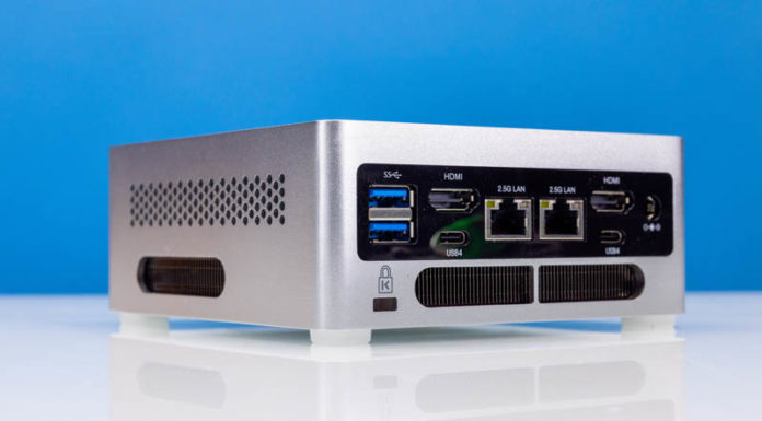 Minisforum NPB7 Intel Core i7 Mini PC with Dual 2.5GbE LAN Minisforum NPB7 Rear Angle 1