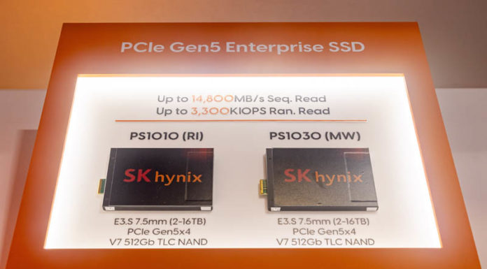 SK hynix PS1010 and PS1030 PCIe Gen5 NVMe SSDs and V9 NAND at FMS 2023 SK Hynix PS1010 And PS1030 E3.S V2 TLC PCIe Gen5 NVMe SSDs At FMS 2023 1